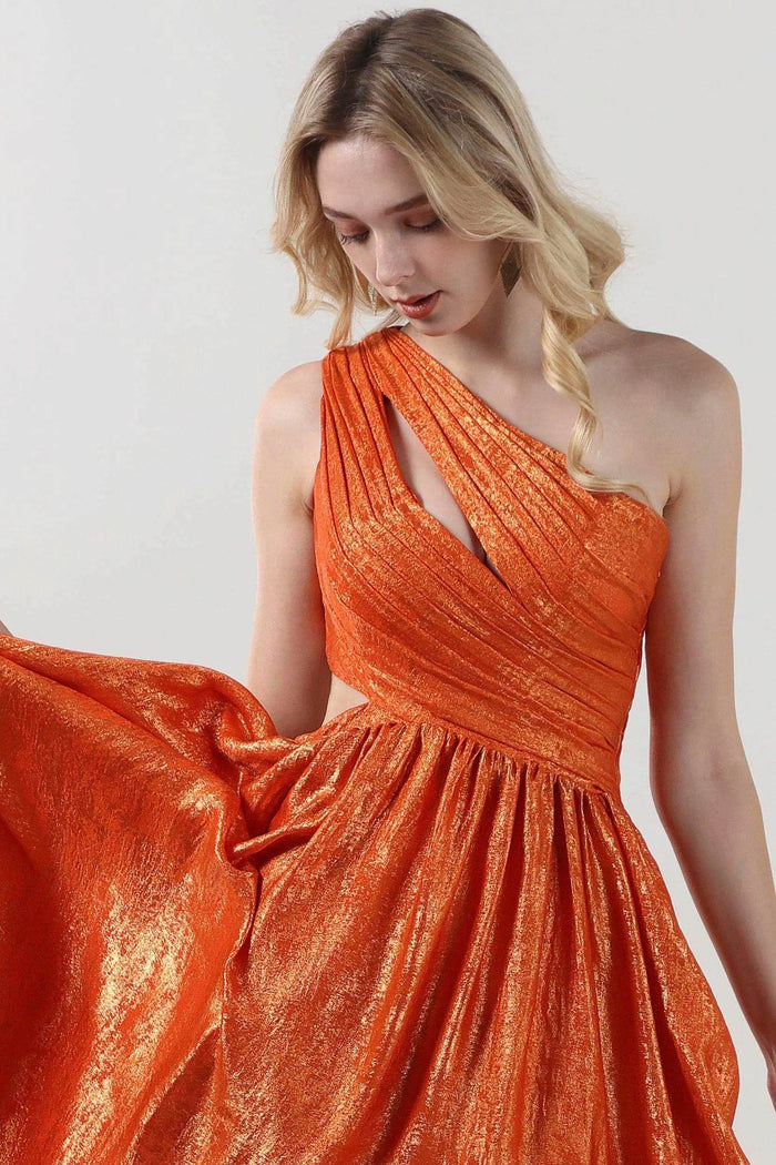 A-Line Maxi Metallic Formal Dress CS0642 - COCOMELODY