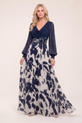 A-Line Maxi Printed Chiffon Mother of the Bride Dress CM0442