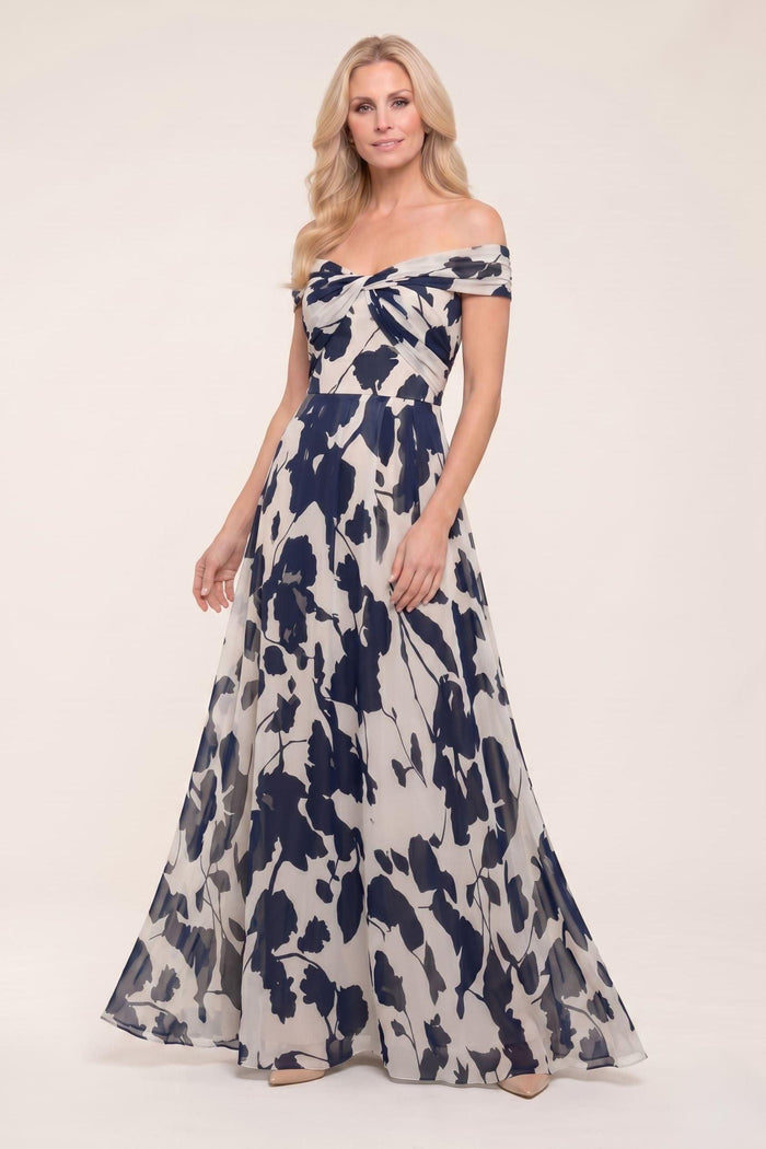 A-Line Maxi Printed Chiffon Mother of the Bride Dress CM0443