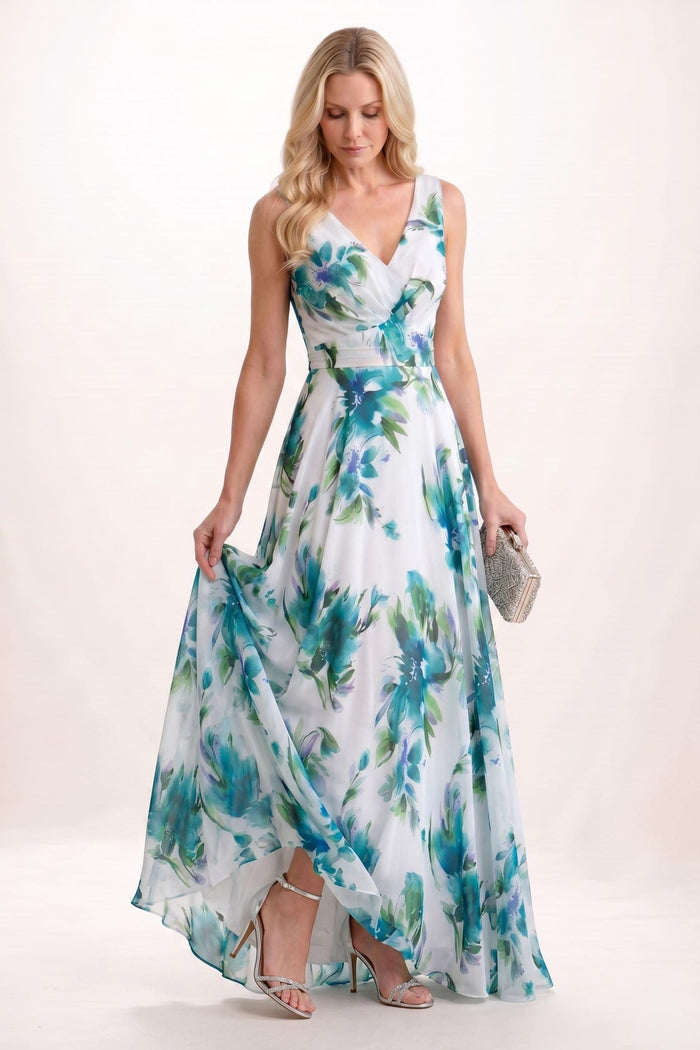 A-Line Maxi Printed Chiffon Mother of the Bride Dress CM0448