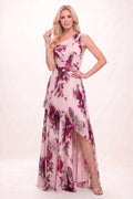 A-Line Maxi Printed Chiffon Mother of the Bride Dress CM0450