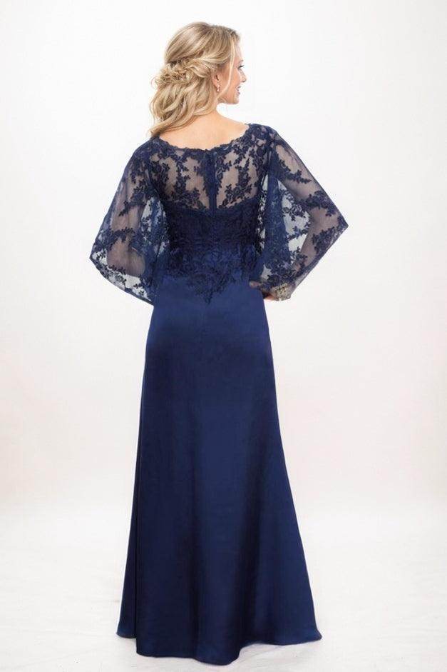 A-Line Maxi Satin Faced Chiffon Mother Of The Bride Dress CM0320 - COCOMELODY