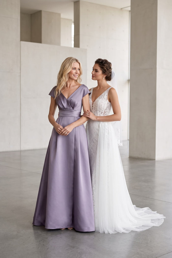 A-Line Maxi Satin Mother of the Bride Dresses CM0408