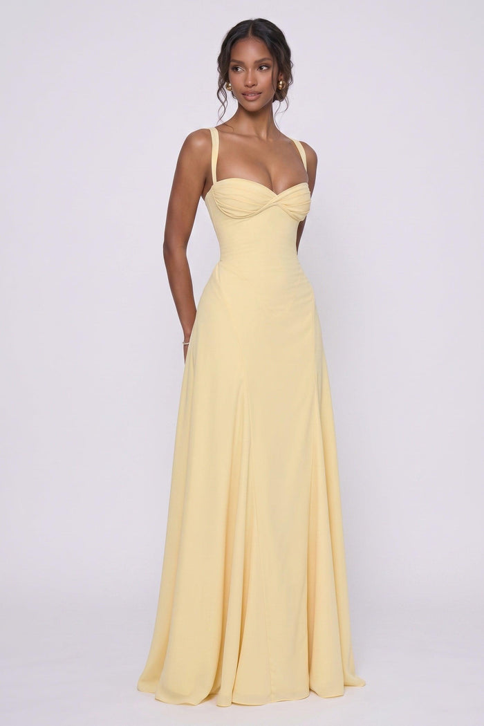 A-Line Maxi Stretch Chiffon Bridesmaid Dress CG0336BM