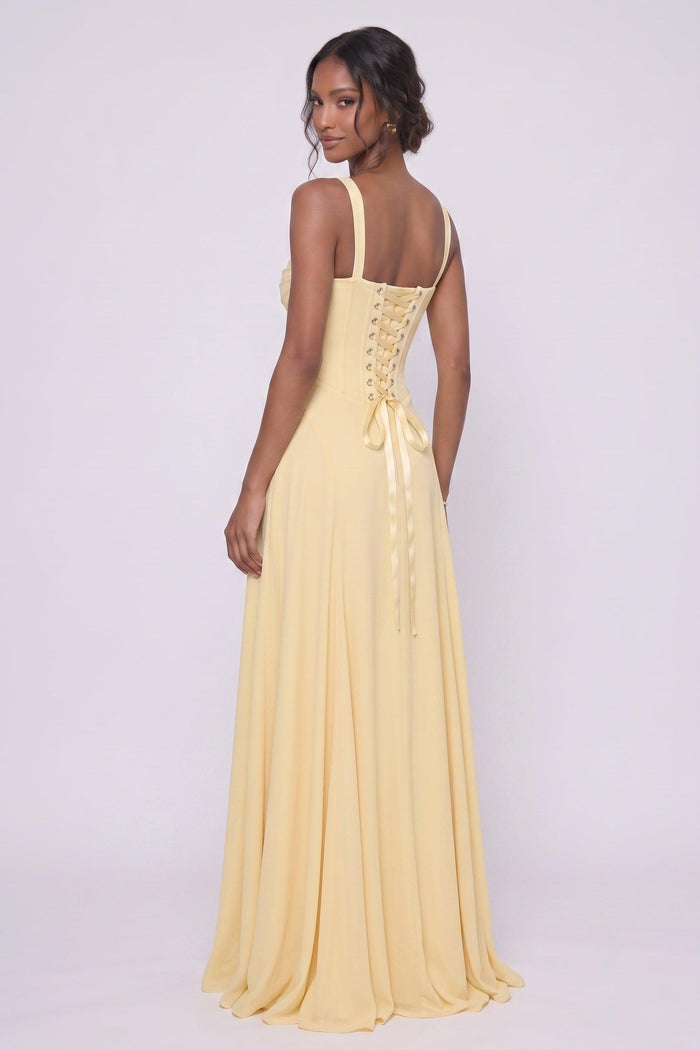 A-Line Maxi Stretch Chiffon Wedding Guest Dress CG0336