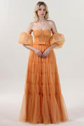A-Line Maxi Tulle Formal Dress CS0661 - COCOMELODY