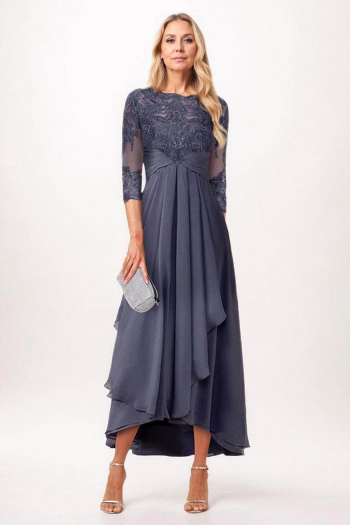 A-Line Midi Chiffon Mother Dress CM0265 - COCOMELODY