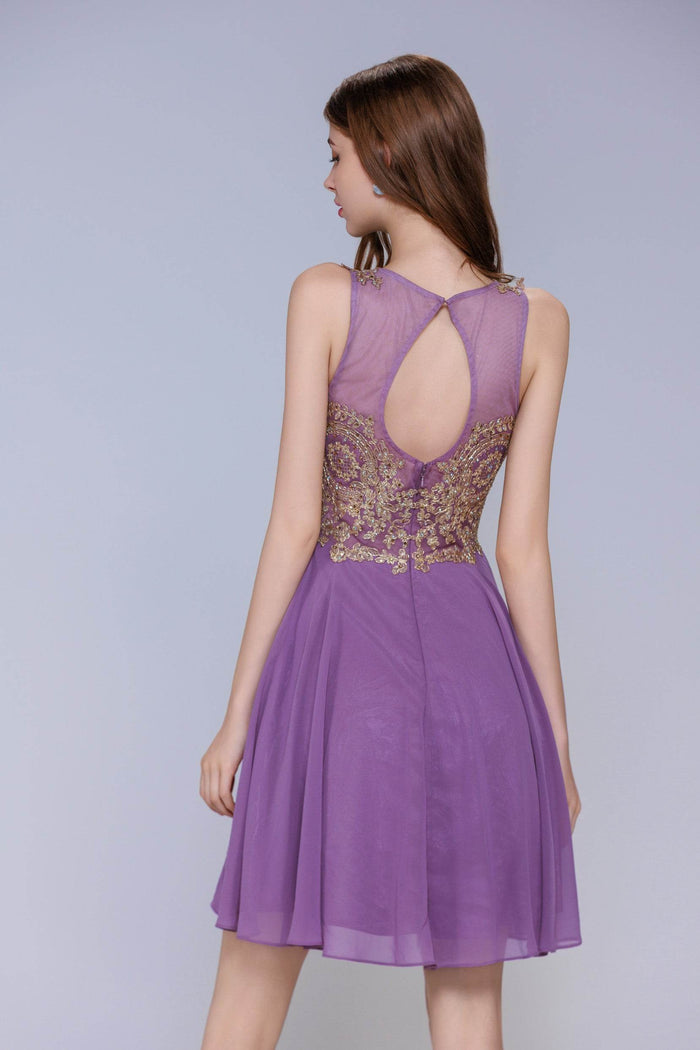 A-Line Mini Chiffon Homecoming Dress CS1021 - COCOMELODY