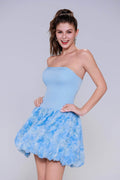 A-Line Mini Elastic Cloth Homecoming Dress CS0971 - COCOMELODY
