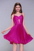 A-Line Mini Metallic Homecoming Dress CS0962 - COCOMELODY