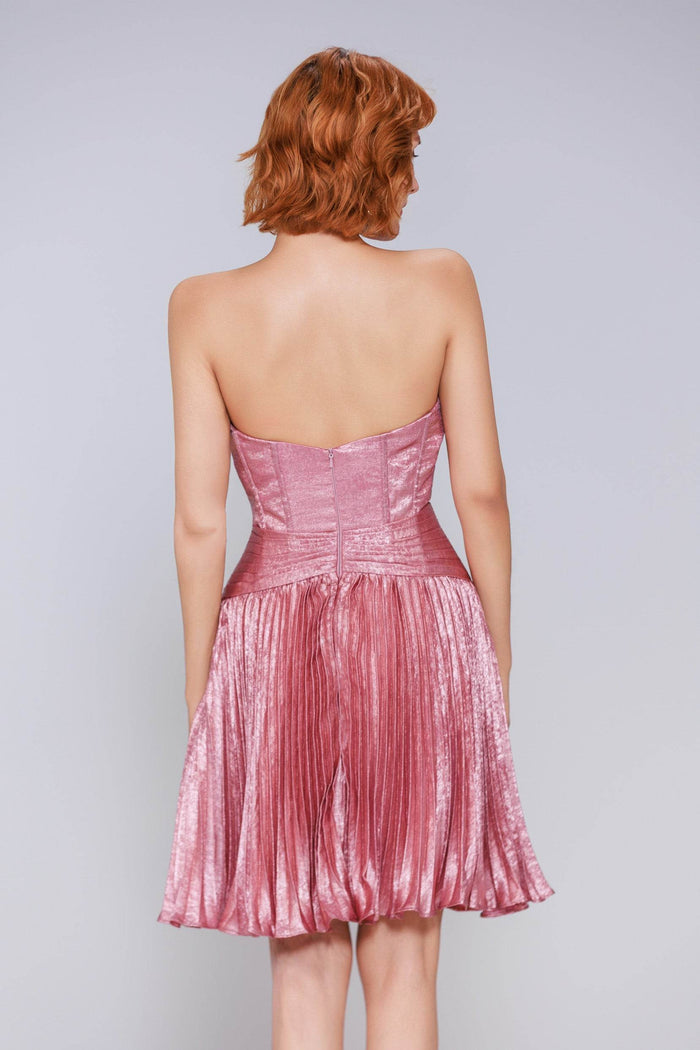 A-Line Mini Metallic Homecoming Dress CS0965 - COCOMELODY