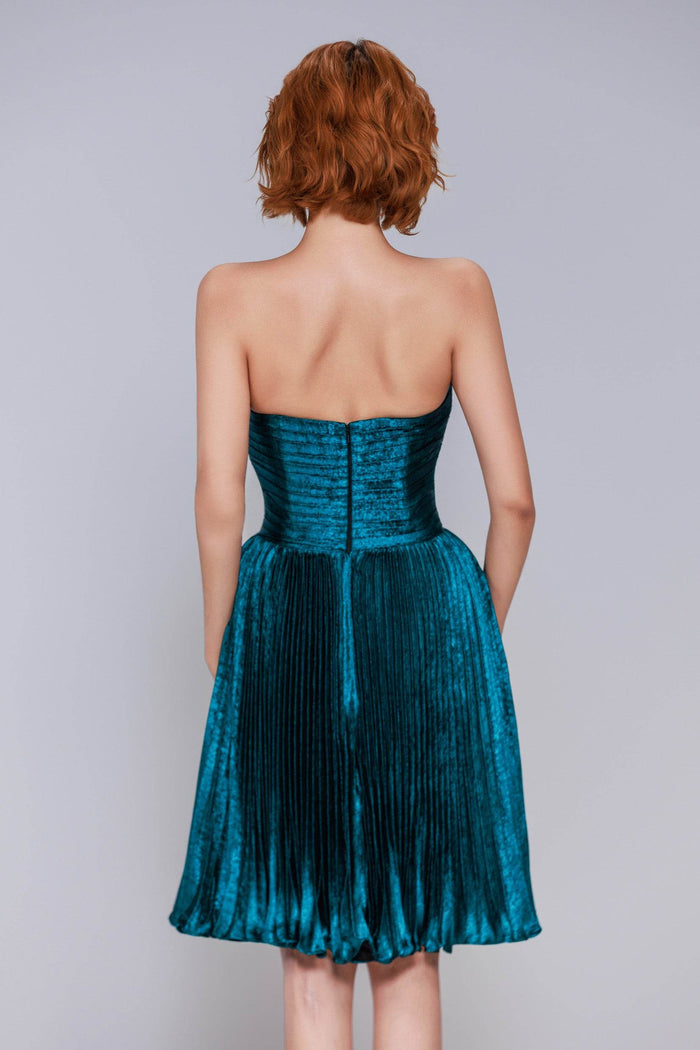 A-Line Mini Metallic Homecoming Dress CS0967 - COCOMELODY