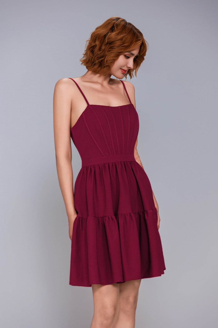A-Line Mini Stretch Crepe Homecoming Dress CS1038 - COCOMELODY