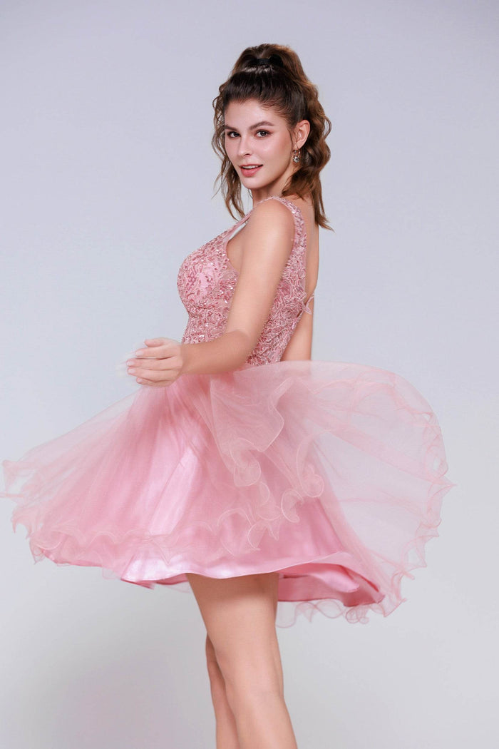 A-Line Mini Tulle Homecoming Dress CS0995 - COCOMELODY