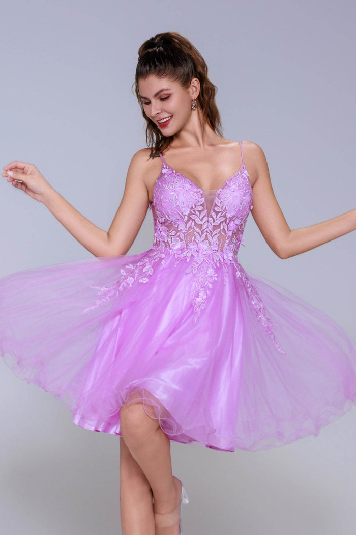 A-Line Mini Tulle Homecoming Dress CS1009 - COCOMELODY