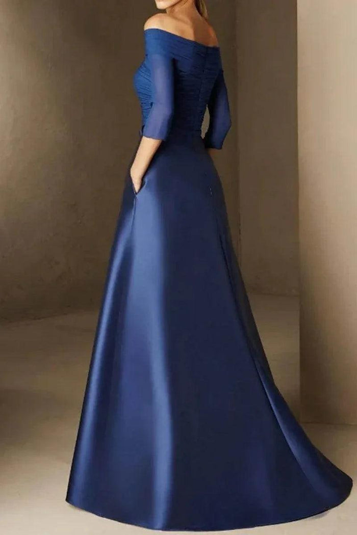 A Line Off The Shoulder Short Sleeves Applique Mother Dresses CM0339CR - COCOMELODY