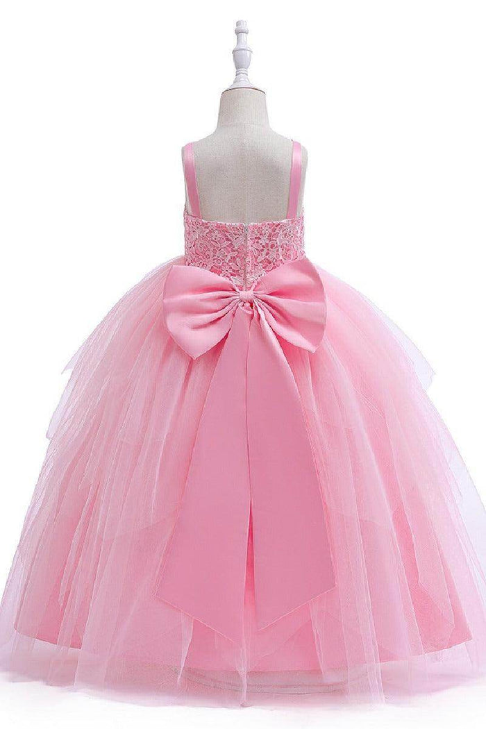A-Line Scoop Neck Sleeveless Lace/Tulle Flower Girl Dresses 754840464932 - COCOMELODY