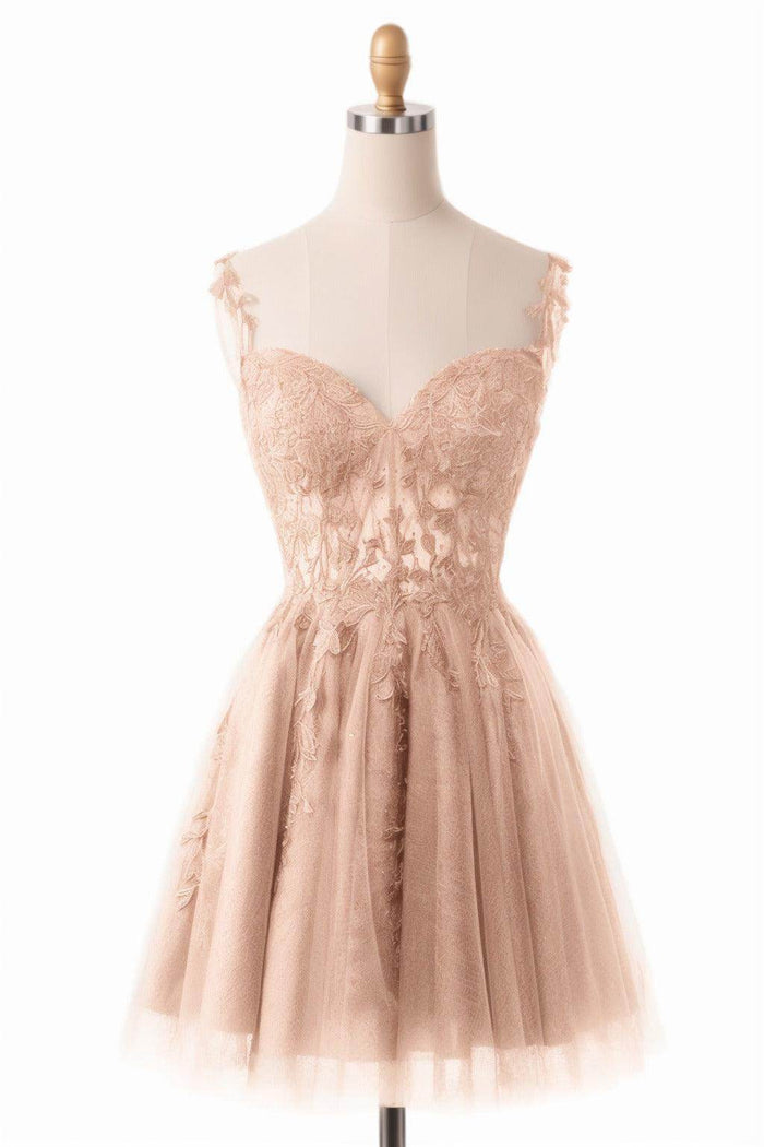 A-Line Short-Mini Tulle Homecoming Dresses CS0505 - COCOMELODY