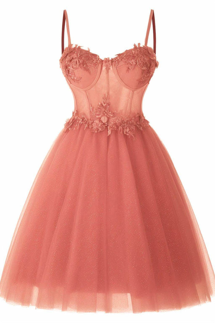 A-Line Short-Mini Tulle Prom Dress CS0400 - COCOMELODY
