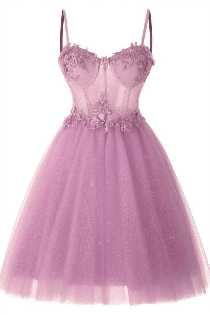 A-Line Short-Mini Tulle Prom Dress CS0400 - COCOMELODY
