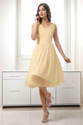 A-Line Tea Length Chiffon Homecoming Dresses CS0528 - COCOMELODY