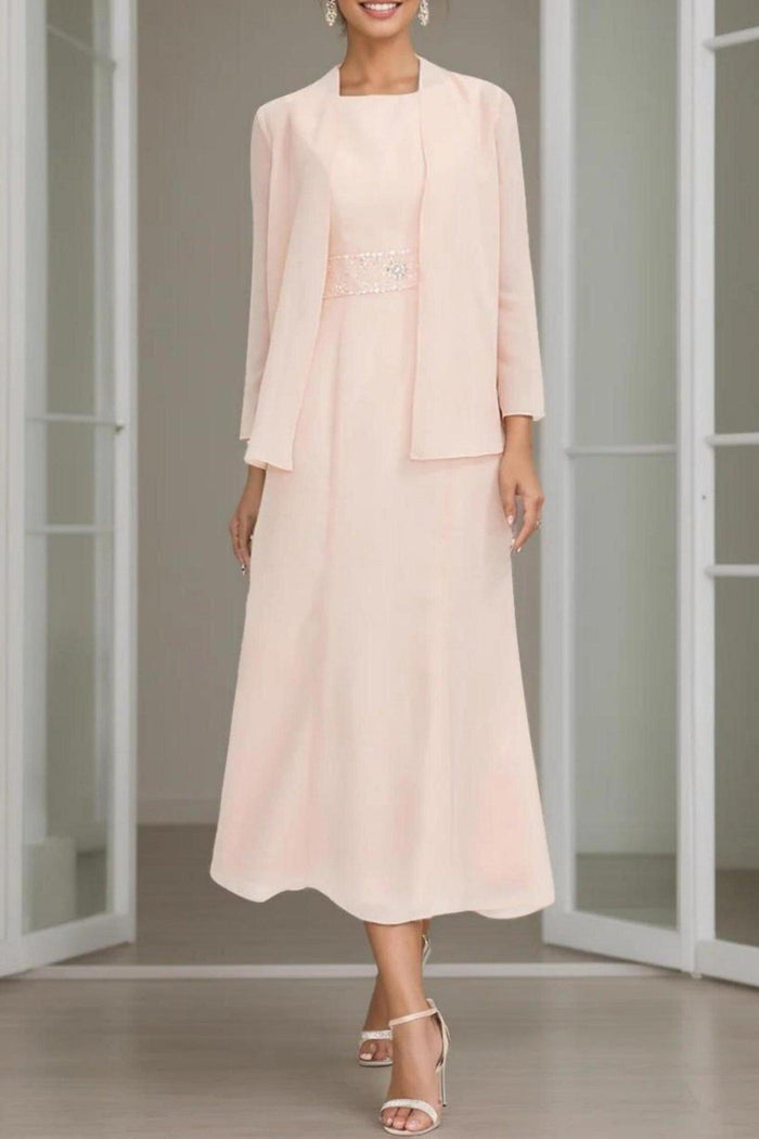 A-Line Tea Length Chiffon Mother of the Bride Dress CM0433