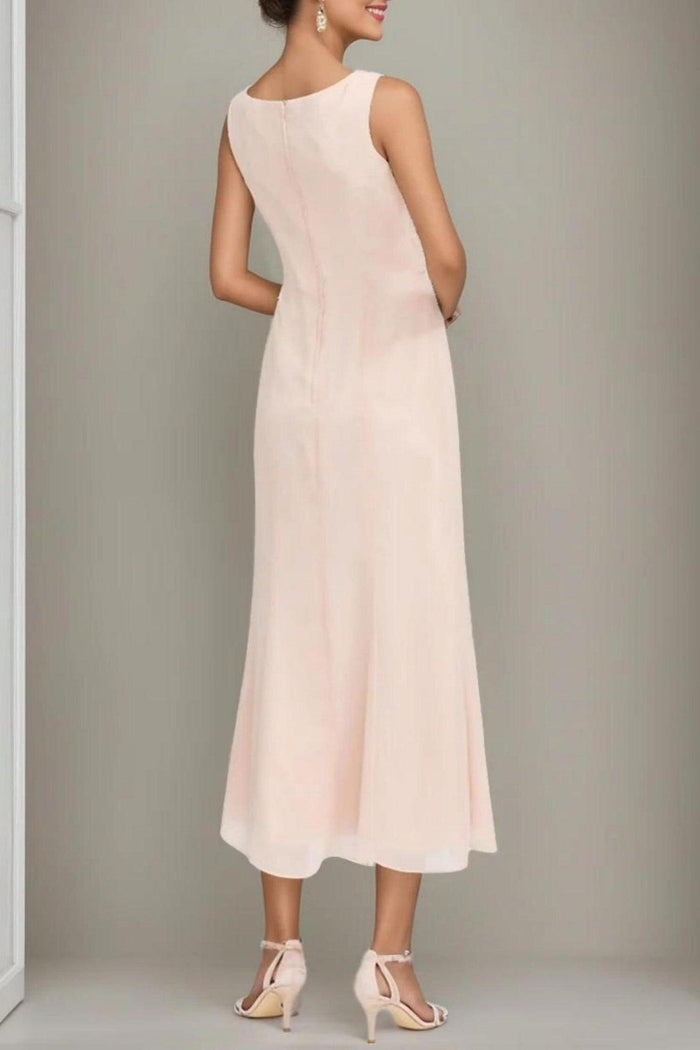 A-Line Tea Length Chiffon Mother of the Bride Dress CM0433