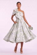 A-Line Tea Length Jacquard Mother of the Bride Dress CM0477