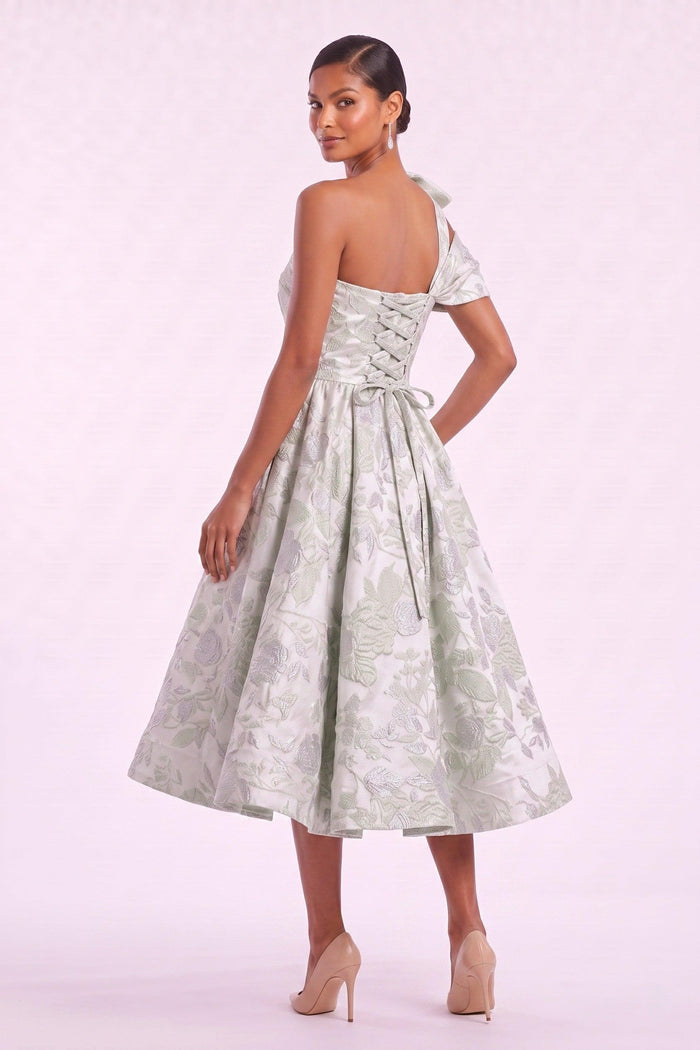 A-Line Tea Length Jacquard Mother of the Bride Dress CM0477