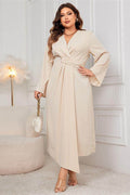A-Line Tea Length Polyester Dress 824131871473 - COCOMELODY