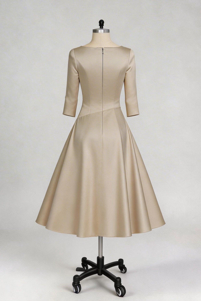 A-Line Tea Length Satin Mother Dress CM0081