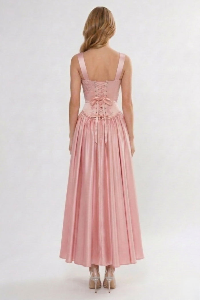 A-Line/Two-Piece Ankle Length Soft Satin Bridesmaid Dress CG0315BM