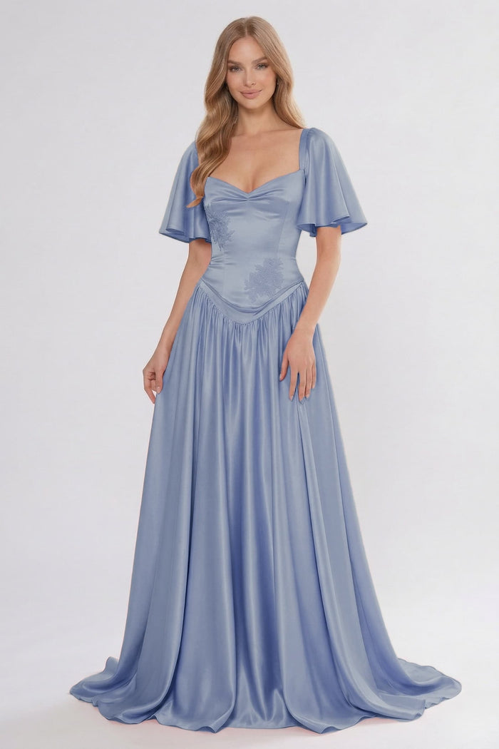 A-Line/Two-Piece Floor Length Soft Satin Bridesmaid Dress CG0316BM