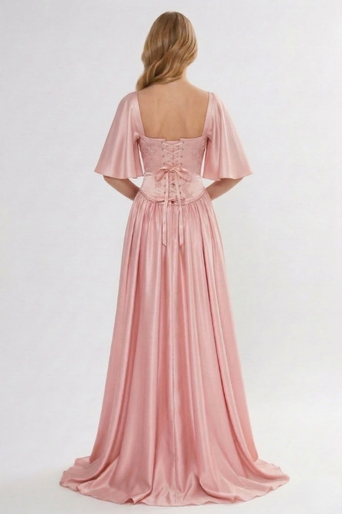 A-Line/Two-Piece Floor Length Soft Satin Bridesmaid Dress CG0316BM