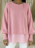 Adelyn - Pink Multi-Layer Knit Sweater