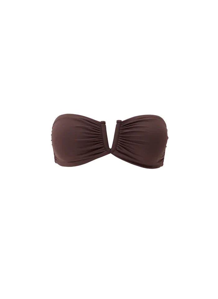 Swimwear Melissa Odabash Alba V Bandeau Bikini Top Brown Apoella