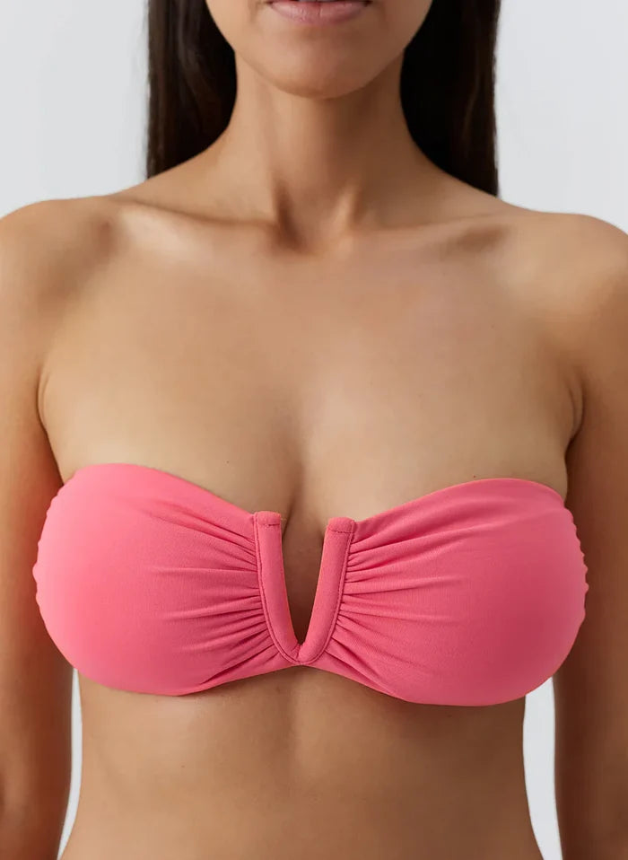 Swimwear Melissa Odabash Alba V Bandeau Bikini Top Coral Apoella