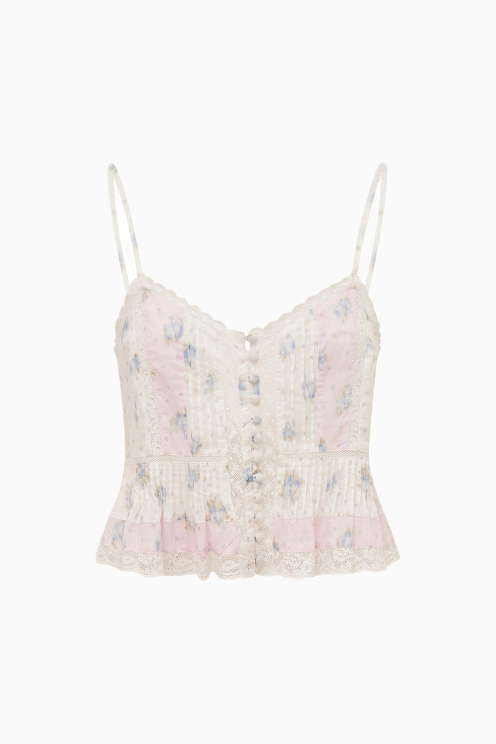 Aleni Mixed Print Cotton Top