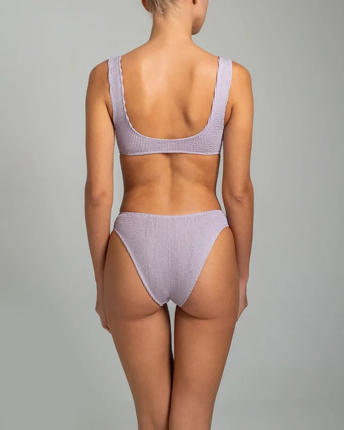 Bikini Stefania Frangista Ali Hoop Over The Shoulder Bikini Seersucker Metallic Lilac Apoella