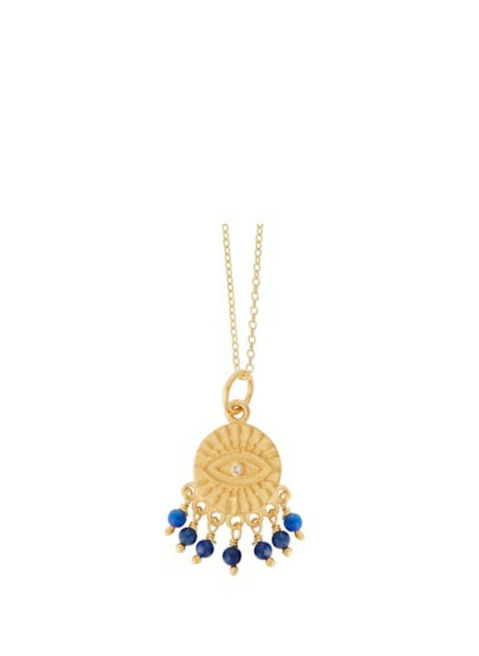 Necklaces Ileana Makri All Seeing Eye Tear Lapis Necklace Gold Plated O/S Apoella