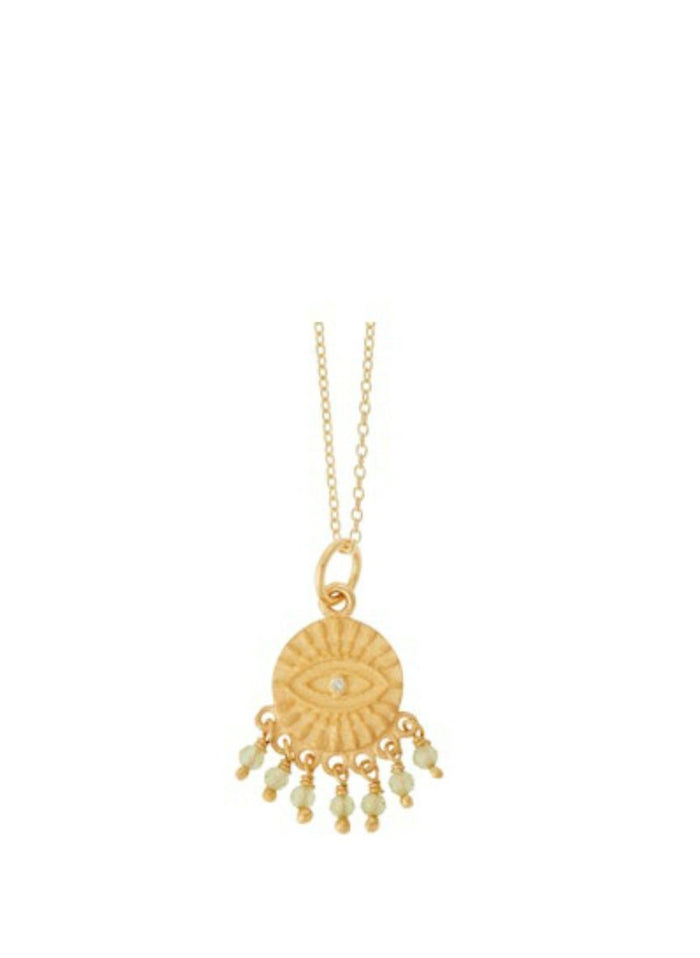 Necklaces Ileana Makri All Seeing Eye Tear Peridot Necklace Gold Plated O/S Apoella