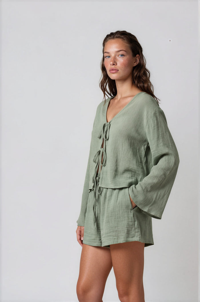 Shorts APLA Alpha Crinkled Shorts Green Apoella
