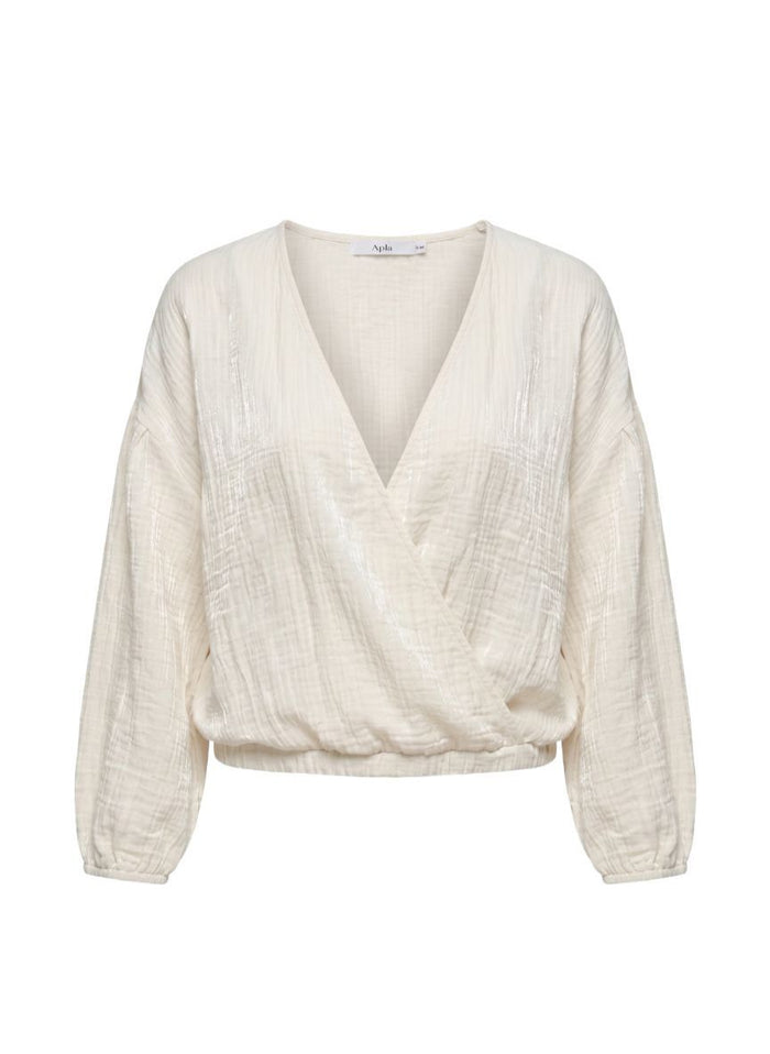 Blouses APLA Alpha VI Shiny Croise Top Ecru Apoella