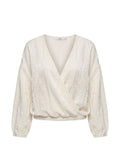 Blouses APLA Alpha VI Shiny Croise Top Ecru Apoella