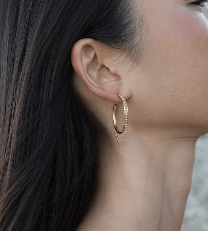 Earrings Maggoosh Altar Chain Hoops Silver Gold Plated O/S Apoella