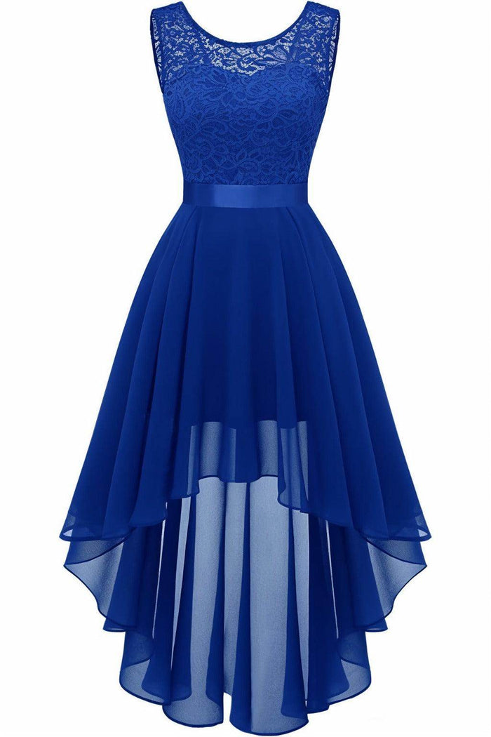 Asymmetrical High-Low Chiffon Graduation Dresses CS0543 - COCOMELODY