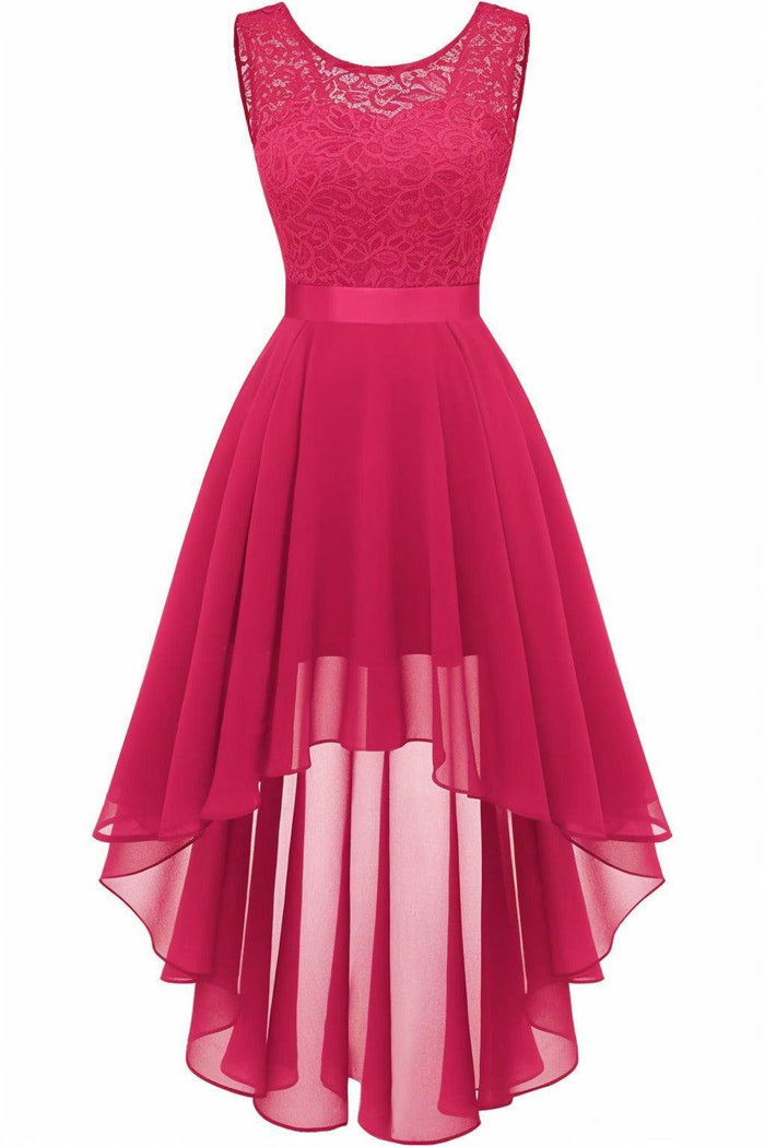 Asymmetrical High-Low Chiffon Graduation Dresses CS0543 - COCOMELODY