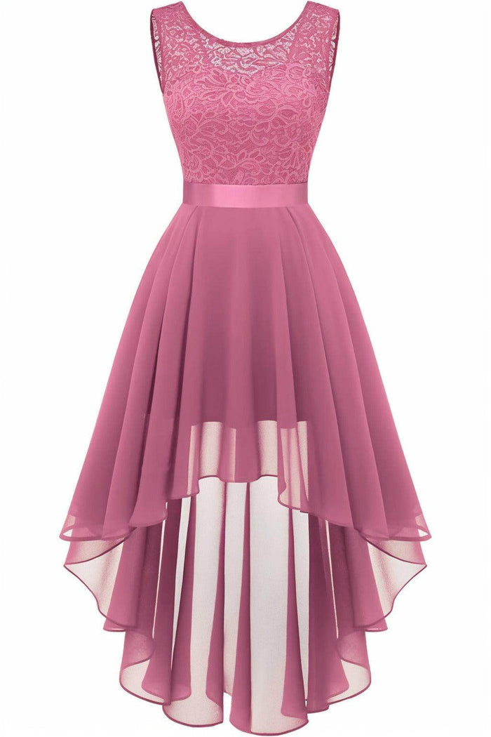Asymmetrical High-Low Chiffon Graduation Dresses CS0543 - COCOMELODY