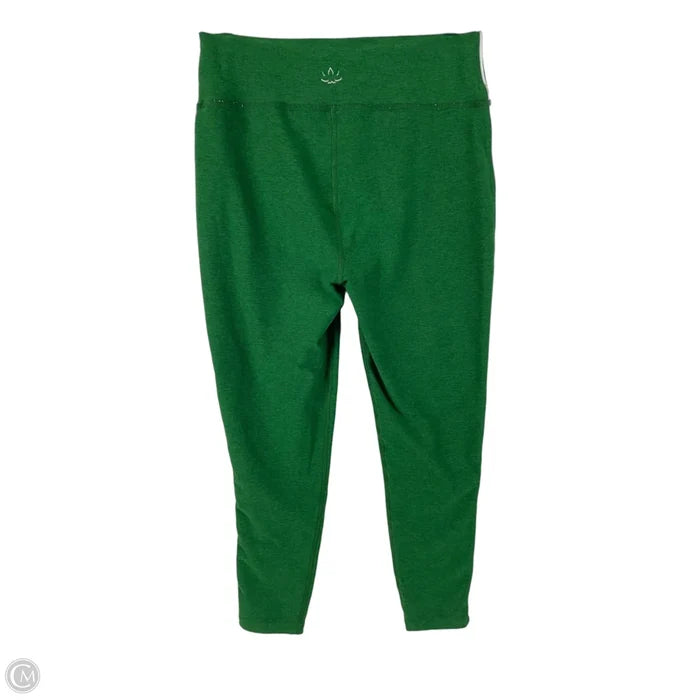 Athletic Leggings By Beyond Yoga In Green & White, Size: L
