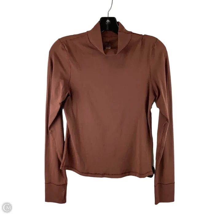 Athletic Top Long Sleeve Collar By Offline In Brown, Size: M